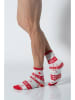 COTONELLA Socken in Grau/ Rot