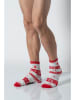 COTONELLA Socken in Grau/ Rot
