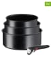 Tefal 4tlg. Kasserollen-Set "Black Stone" in Schwarz
