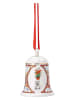 Hutschenreuther Kerstklok "Kerstklok" rood/wit - (H)7,5 x Ø 5,3 cm