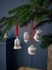 Hutschenreuther Kerstklok "Kerstklok" rood/wit - (H)7,5 x Ø 5,3 cm