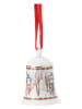 Hutschenreuther Kerstklok "Kerstklok 23" wit/rood - (H)7 x Ø 5,3 cm