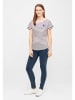 Derbe Shirt in Creme/ Lila