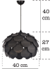 Opviq Hängeleuchte in Schwarz - Ø 40 cm