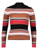 ESPRIT Pullover in Hellbraun/ Rot/ Schwarz