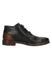 Bugatti Leder-Boots in Schwarz