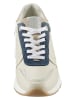 Heine Leder-Sneakers in Beige/ Dunkelblau