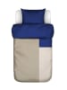 Marc O'Polo Satijnen beddengoedset "Ewon" beige/donkerblauw