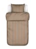 Marc O'Polo Satijnen beddengoedset " Classic Stripe" lichtbruin/crème