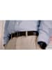 Designnest Leren riem ''StretchBelt'' donkerblauw - (L)123 cm