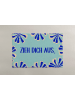 Madre Selva Badvorleger "Blue zieh dich aus" in Türkis/ Blau - (L)40 x (B)50 cm