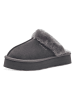 s.Oliver Leren pantoffels antraciet