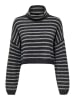 ONLY Rollkragenpullover in Grau/ Schwarz
