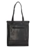 HIDE & STITCHES Leder-Schultertasche in Schwarz - (B)30,5 x (H)36 x (T)9 cm