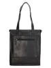 HIDE & STITCHES Leder-Schultertasche in Schwarz - (B)30,5 x (H)36 x (T)9 cm