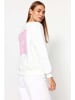 trendyol Sweatshirt in Weiß/ Rosa