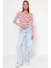 trendyol Longsleeve rood/wit