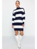 trendyol Jurk donkerblauw/wit