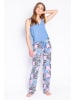 PJ Salvage Pyjamabroek blauw/lichtroze/zwart