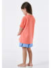 Schiesser Pyjama oranje/lichtblauw