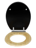 Wenko Absenkautomatik-WC-Sitz "Bambusa" in Schwarz/ Hellbraun