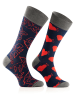TODO SOCKS 2er-Set: Socken in Dunkelblau/ Rot/ Grau