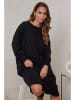 Soft Cashmere Sukienka dzianinowa w kolorze czarnym