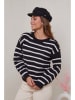 Soft Cashmere Pullover in Schwarz/ Weiß