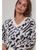 Soft Cashmere Pullover in Weiß/ Schwarz