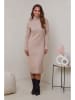 Soft Cashmere Sukienka dzianinowa w kolorze beżowym