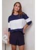 Soft Cashmere Sweter w kolorze granatowo-białym