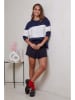 Soft Cashmere Trui donkerblauw/wit