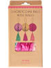Rice 3-delige set: decoratieve hangers roze/geel - Ø 10 cm