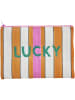 Rice Clutch oranje/wit - (B)28 x (H)20 cm