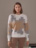 Rodier Pullover in Weiß/ Grau/ Hellbraun