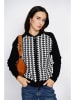 ASSUILI Cardigan in Schwarz/ Weiß