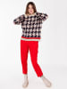 KEY LARGO Pullover "Check" in Beige/ Schwarz