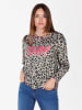 KEY LARGO Longsleeve "Hello" taupe/antraciet