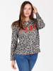 KEY LARGO Longsleeve "Hello" in Taupe/ Anthrazit