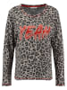 KEY LARGO Longsleeve "Hello" in Taupe/ Anthrazit