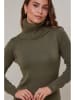 Soft Cashmere Sukienka dzianinowa w kolorze khaki