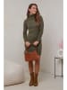 Soft Cashmere Sukienka dzianinowa w kolorze khaki