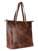 WEZBEY Leder-Schultertasche "Juana" in Braun - (B)39 x (H)35 x (T)13 cm