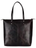 WEZBEY Leder-Schultertasche "Juana" in Braun - (B)39 x (T)13 cm