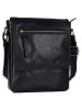 WEZBEY Leder-Umhängetasche "Adrian" in Schwarz - (B)20 x (H)25 x (T)5,5 cm
