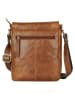 WEZBEY Leren schoudertas "Adrian" lichtbruin - (B)25 x (H)28 x (D)5 cm