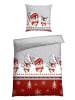 Schiesser Komplet pościeli flanelowej "Antoni" w kolorze szaro-czerwonym