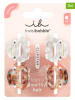 Invisibobble 2-delige set: haarklemmen "Clipstar S" wit/lichtbruin - 4 stuks