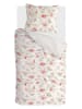 Walra Satin-Bettwäscheset "Spring Beauty" in Beige/ Rosa/ Grün