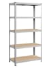 Songmics Staande kast zilverkleurig/lichtbruin - (B)120 x (H)200 x (D)60 cm